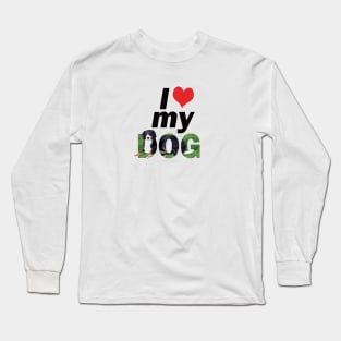 I love (heart) my dog - Bernese oil painting word art Long Sleeve T-Shirt